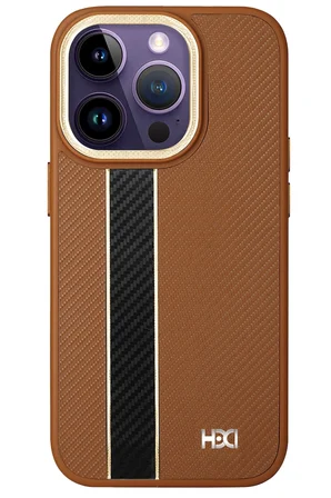 Fuchsia iPhone 14 Pro ile Uyumlu Kılıf HBC-163 Times Kapak - Kahverengi