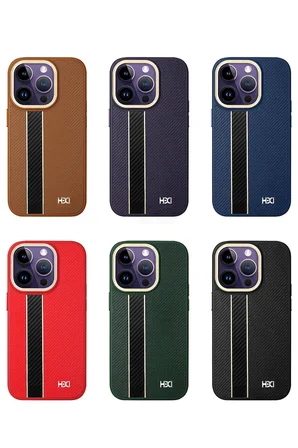 Fuchsia iPhone 14 Pro ile Uyumlu Kılıf HBC-163 Times Kapak - Kahverengi