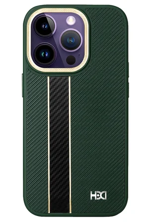 Fuchsia iPhone 14 Pro Max ile Uyumlu Kılıf HBC-163 Times Kapak - Koyu Yeşil