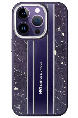 Fuchsia iPhone 14 Pro Max ile Uyumlu Kılıf HBC-188 Astra Kapak - Derin Mor