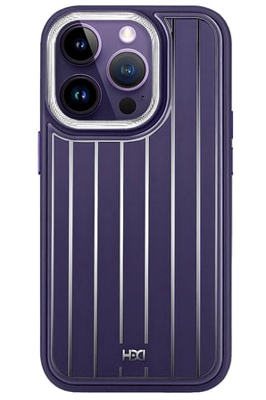 Fuchsia iPhone 14 Pro Max ile Uyumlu Kılıf HBC-190 Kolaj Kapak - Derin Mor