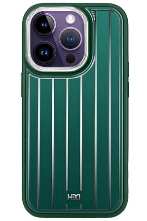Fuchsia iPhone 14 Pro Max ile Uyumlu Kılıf HBC-190 Kolaj Kapak - Koyu Yeşil