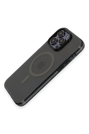 Fuchsia iPhone 14 Pro ile Uyumlu Kılıf Tigra Kablosuz Şarj Özellikli Kapak - Siyah