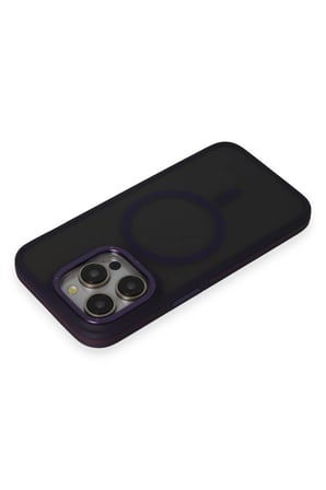 Fuchsia iPhone 14 Pro ile Uyumlu Kılıf Rocky Kablosuz Şarj Özellikli Kapak - Derin Mor