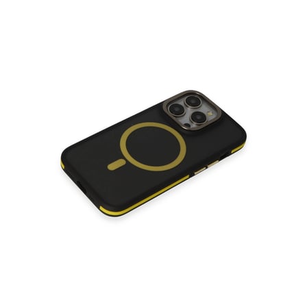 iPhone 14 Pro Max Kılıf Rocky Magsafe Kapak - Siyah-sarı