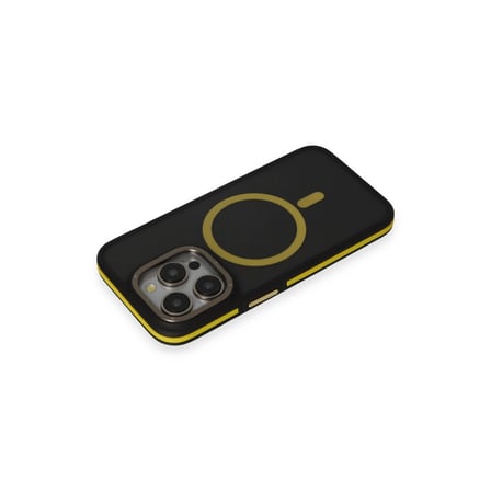 iPhone 14 Pro Max Kılıf Rocky Magsafe Kapak - Siyah-sarı