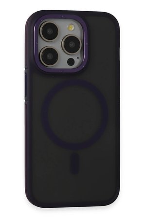 Fuchsia iPhone 14 Pro Max ile Uyumlu Kılıf Rocky Kablosuz Şarj Özellikli Kapak - Derin Mor