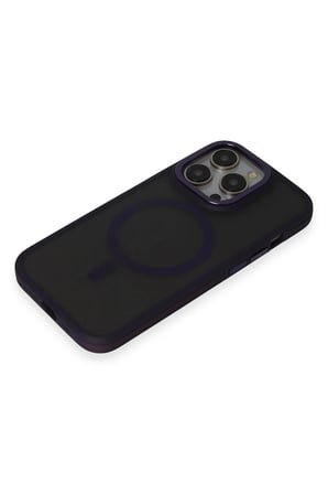 Fuchsia iPhone 14 Pro Max ile Uyumlu Kılıf Rocky Kablosuz Şarj Özellikli Kapak - Derin Mor