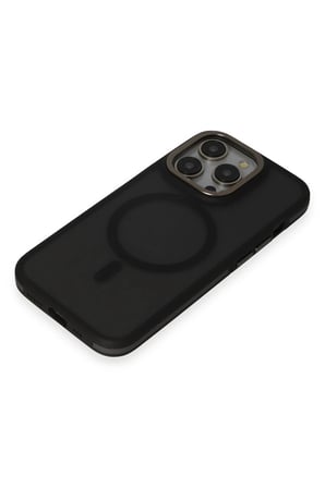 Fuchsia iPhone 14 Pro Max ile Uyumlu Kılıf Rocky Kablosuz Şarj Özellikli Kapak - Siyah