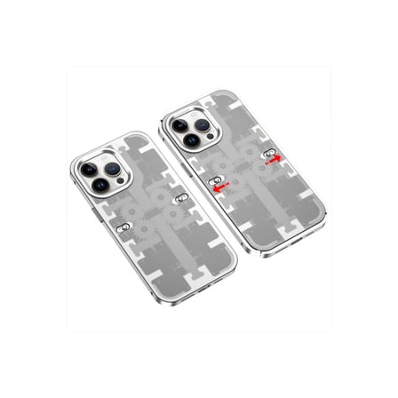 iPhone 14 Pro Max Kılıf Mekanik Bumper Kapak - Gümüş