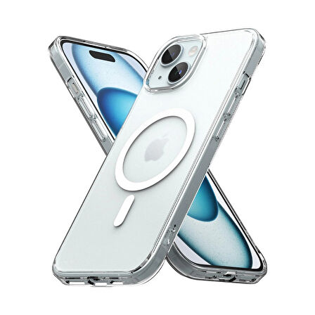 Odak SnapSafe iPhone 15 Kamera Korumalı MagSafe Silikon Kılıf - Şeffaf