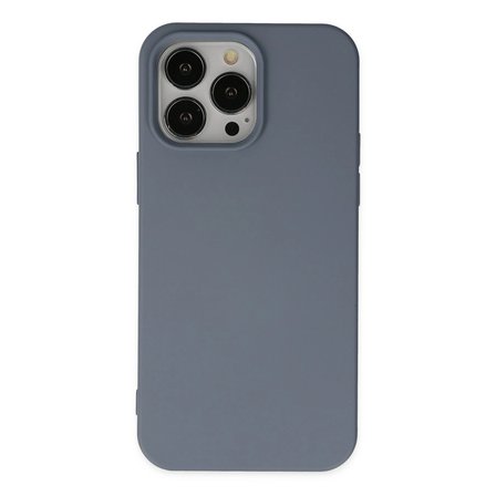 iPhone 15 Pro Max Kılıf Nano İçi Kadife Silikon - Gri