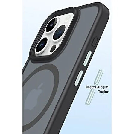 Newface Trex iPhone 15 Pro Max Magneticsafe Kılıf - Siyah