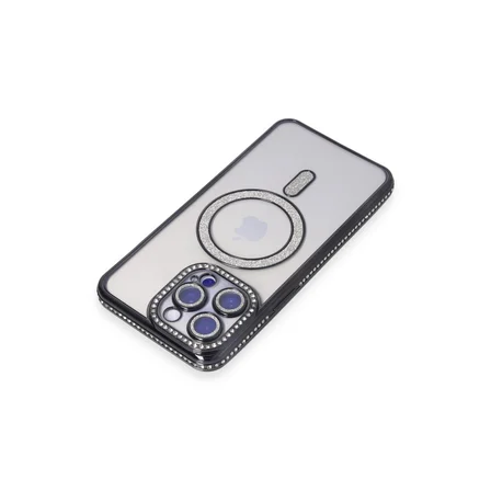 iPhone 15 Pro Kılıf Joke Simli Magneticsafe Kılıf - Siyah