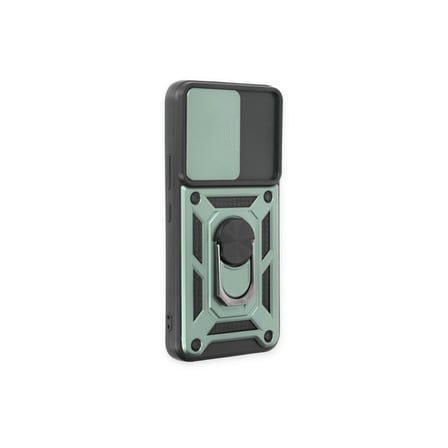 Newface Samsung Galaxy S23 FE Kılıf Pars Lens Yüzüklü Silikon - Yeşil