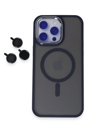 Fuchsia iPhone 15 Pro Max ile Uyumlu Winner Kablosuz Şarj Özellikli Kapak - Lacivert