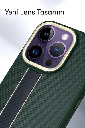 Fuchsia iPhone 15 Pro Max ile Uyumlu Kılıf HBC-163 Times Kapak - Koyu Yeşil