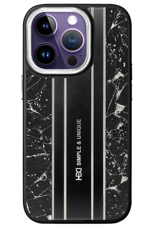 Fuchsia iPhone 15 Pro Max ile Uyumlu Kılıf HBC-188 Astra Kapak - Siyah