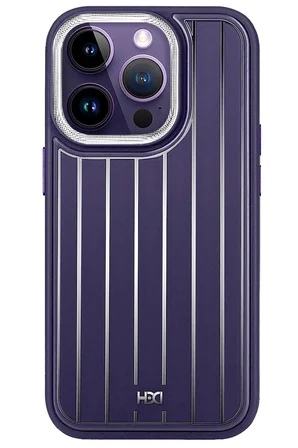 Fuchsia iPhone 15 Pro ile Uyumlu Kılıf HBC-190 Kolaj Kapak - Derin Mor
