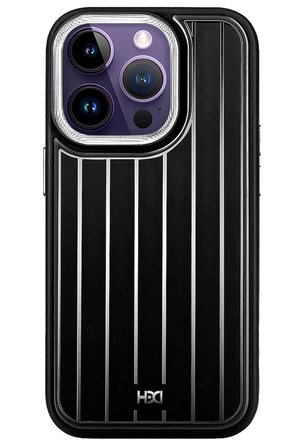 Fuchsia iPhone 15 Pro Max ile Uyumlu Kılıf HBC-190 Kolaj Kapak - Siyah