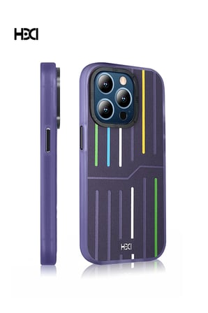 Fuchsia iPhone 14 Pro Max ile Uyumlu Kılıf HBC-221 Roma Kapak - Siyah