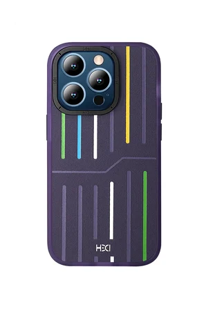Fuchsia iPhone 14 Pro Max ile Uyumlu Kılıf HBC-221 Roma Kapak - Derin Mor