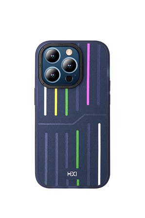Fuchsia iPhone 15 Pro ile Uyumlu Kılıf HBC-221 Roma Kapak - Lacivert