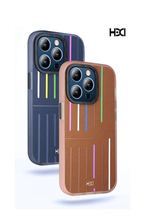 Fuchsia iPhone 15 Pro ile Uyumlu Kılıf HBC-221 Roma Kapak - Lacivert