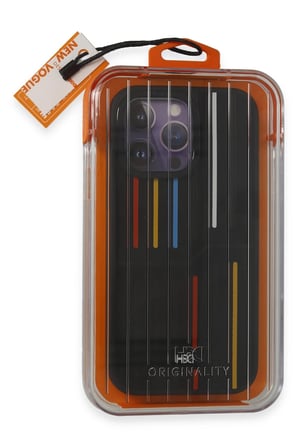 Fuchsia iPhone 15 Pro Max ile Uyumlu Kılıf HBC-221 Roma Kapak - Siyah