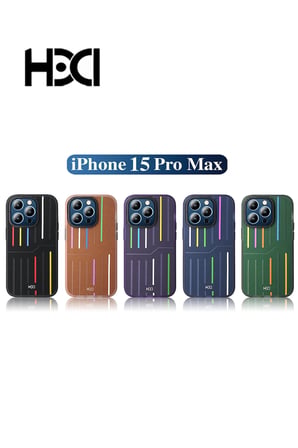 Fuchsia iPhone 15 Pro Max ile Uyumlu Kılıf HBC-221 Roma Kapak - Lacivert