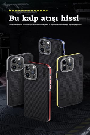 Joko Apple iPhone 15 Pro Max Kılıf Aramid 600D Kevlar Karbon Fiber Magsafe Kapak - Gri