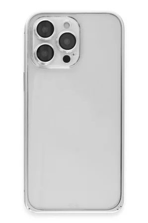 Fuchsia iPhone 15 Pro Max ile Uyumlu Metal Bumper Mat Kapak - Gümüş