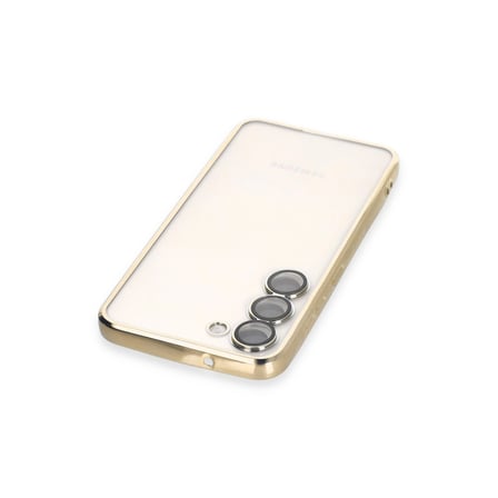 Samsung Galaxy S24 Kılıf Kamera Korumalı Lensli Silikon - Gold