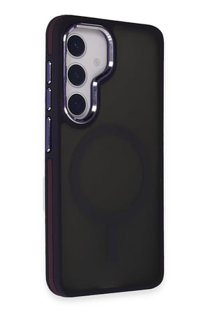 Fuchsia Samsung Galaxy S24 ile Uyumlu Winner Kablosuz Şarj Özellikli Kapak - Siyah