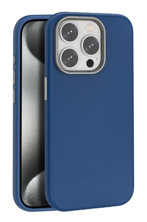 Fuchsia iPhone 14 Pro Max ile Uyumlu Kılıf Wonder Deri Kablosuz Şarj Özellikli Kapak - Lacivert