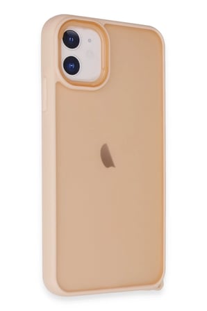uryport Apple iPhone 12 Kılıf Elegant Kapak - Pudra