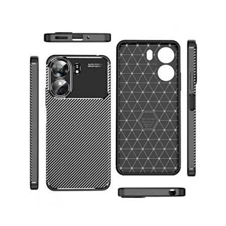 Xiaomi Redmi 13C Kılıf Focus Carbon Silikon Kapak