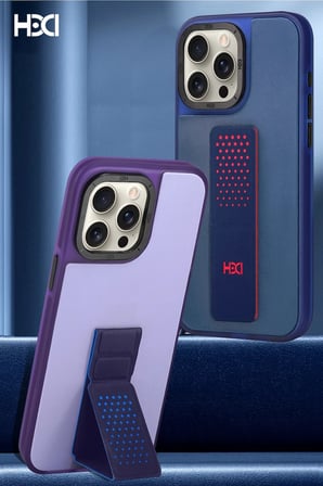 Fuchsia iPhone 14 Pro Max ile Uyumlu HBC-239 Colombo Standlı Kapak - Mor