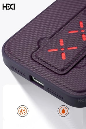 Fuchsia iPhone 15 Pro ile Uyumlu HBC-248 Lima Standlı Kapak - Derin Mor