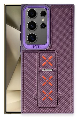 Fuchsia Samsung Galaxy S24 Ultra ile Uyumlu HBC-248 Lima Standlı Kapak - Derin Mor