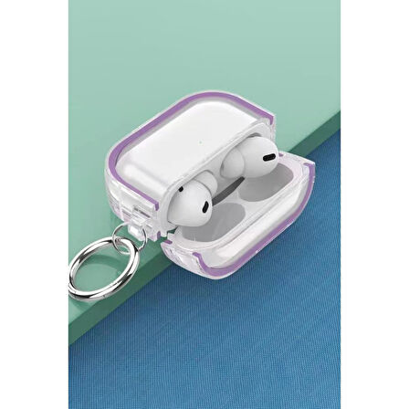 Movenchy Shiny Airpods Pro 2 ( 2.Nesil ) Şeffaf Kılıf - Siyah