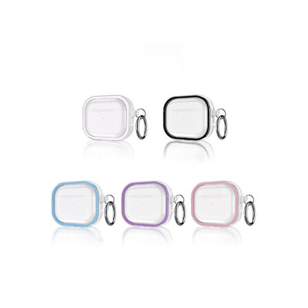 Movenchy Shiny Airpods Pro 2 ( 2.Nesil ) Şeffaf Kılıf - Siyah