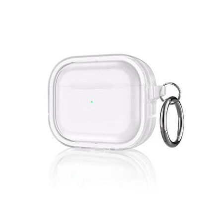Movenchy Shiny Airpods Pro 2 ( 2.Nesil ) Şeffaf Kılıf - Beyaz