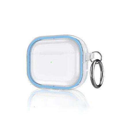 Movenchy Shiny Airpods Pro 2 ( 2.Nesil ) Şeffaf Kılıf - Sierra Blue