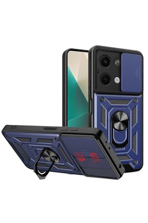 uryport Xiaomi Poco X6 Kılıf Pars Lens Yüzüklü Silikon - Lacivert