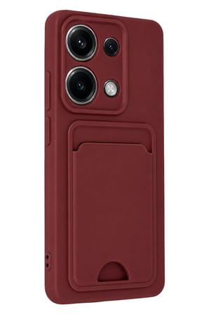 uryport Xiaomi Redmi Note 13 Pro 4G Kılıf Kelvin Kartvizitli Silikon - Bordo