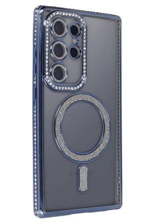 uryport Samsung Galaxy S24 Ultra Kılıf Joke Simli Magneticsafe Kılıf - Lacivert