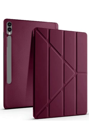 Newface Samsung Galaxy X610 Tab S9 FE Plus 12.4 Kılıf Kalemlikli Mars Tablet Kılıfı - Mürdüm