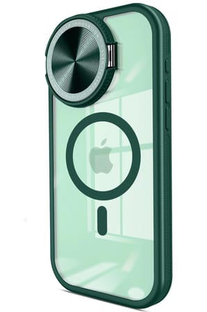 Newface Apple iPhone 14 Pro Max Kılıf Teleskop Lens Magsafe Silikon Kapak - Koyu Yeşil