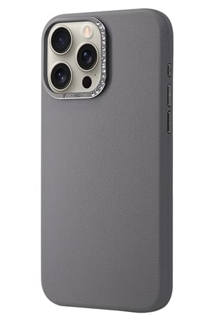 Fuchsia iPhone 14 Pro ile Uyumlu HBC-255 Viyana Kapak - Titan Gri